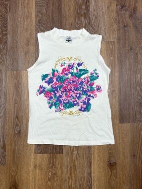 Caber White Floral Graphic Tank Top